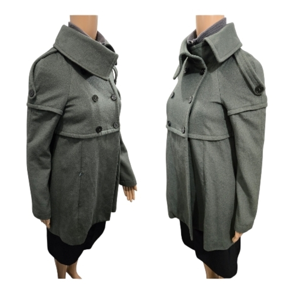 Patrizia Pepe Military-Inspired Double-Breasted Coat Size 4 - Picture 7 of 8